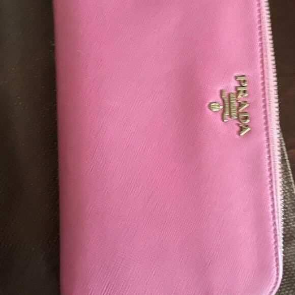 Prada Pink saffiano leather zippy wallet - Picture 10 of 16